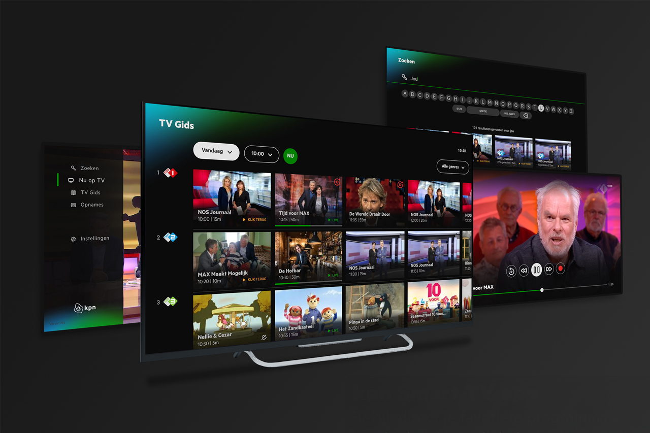 Interactieve TV-app van KPN met gids, zoeken en live televisie